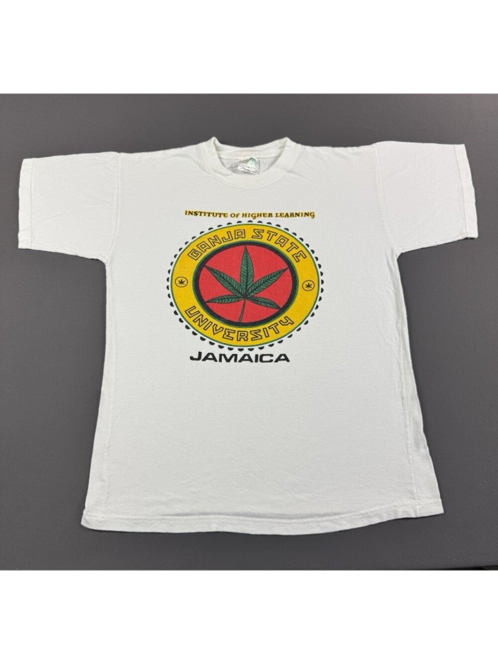 Rare Vintage 90s Ganja State University Jamaica Institute Of Higher Learning Tee
